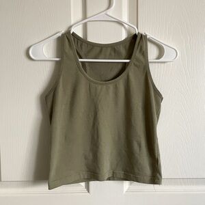 Women's Green Cropped Tank Top
